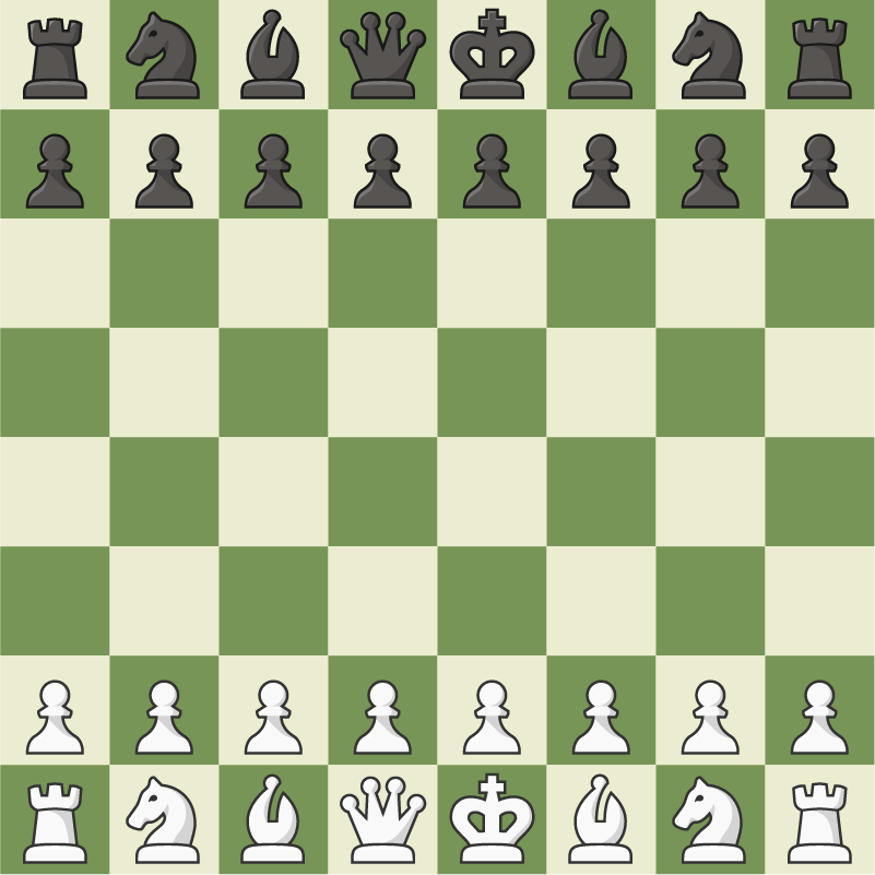 A virtual chessboard as seen on Chess.com